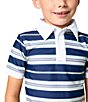Courtside Kids Boys Short Sleeve Retro Stripe Polo - Image 6