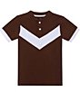 Courtside Kids Boys Short Sleeve Retro V Blade Collar Shirt - Image 1