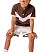 Courtside Kids Boys Short Sleeve Retro V Blade Collar Shirt - Image 4