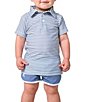 Courtside Kids Boys Short Sleeve Thin Stripe Polo - Image 2