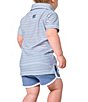Courtside Kids Boys Short Sleeve Thin Stripe Polo - Image 3
