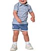 Courtside Kids Boys Short Sleeve Thin Stripe Polo - Image 5