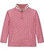 Courtside Kids Girls Long Sleeve Polka Dot Retro Half Zip Pullover - Image 1