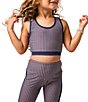 Courtside Kids Girls Sleeveless Gingham Crop Top - Image 2