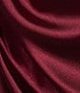 Color:Wine - Image 4 - Cowl Neck Lace-Up Back Shirred Satin Dress