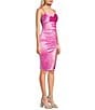 Color:Doll Pink - Image 3 - Cowl Neck Shirred Side Slit Dress
