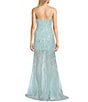 Color:Ice Blue - Image 2 - Beaded Embroidered Mesh Long Dress