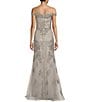 Color:Silver - Image 2 - Off-The-Shoulder Beaded Embroidery Mermaid Gown