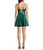 Coya Collection Satin Beaded Illusion Corseted Bodice A-Line Dress - Image 2