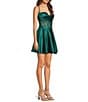 Coya Collection Satin Beaded Illusion Corseted Bodice A-Line Dress - Image 3