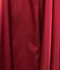 Coya Collection Satin Sweetheart Neck Beaded Stone Illusion Corset Bodice Front Slit A-Line Dress, Color:Burgundy - Image 4
