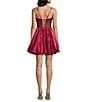 Coya Satin Drape Neck Stone Embellished Bustier Corseted A-Line Bubble Dress - Image 2