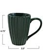 Creative Co Op 14-oz. Stoneware Ribbed Mug with Reactive Glaze, Set of 4, Color:Green - Image 2