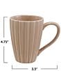 Creative Co Op 14-oz. Stoneware Ribbed Mug with Reactive Glaze, Set of 4, Color:Cream - Image 2