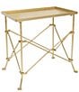 Creative Co Op 20#double; Vintage Rectangular Metal End Accent Table with Claw Feet, Gold - Image 1