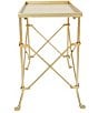 Creative Co Op 20#double; Vintage Rectangular Metal End Accent Table with Claw Feet, Gold - Image 2