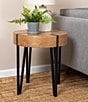 Creative Co Op Astoria Wood End Accent Table with Metal Hairpin Legs - Image 1