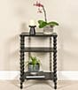 Creative Co Op 3-Tier Wooden Bobbin Spindle Leg Rectangular Accent Table - Image 1