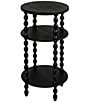 Creative Co Op Classic Bobbin Leg Wooden Round Shelf Accent Table - Image 3