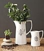 Creative Co Op Ceramic Bee Pitcher, Color:White - Image 3