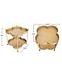 Creative Co Op Clover Shaped 2-Tier Hammered Metal Bar Cart with Wheels - Image 3