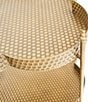 Creative Co Op Clover Shaped 2-Tier Hammered Metal Bar Cart with Wheels - Image 5