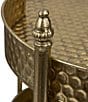 Creative Co Op Clover Shaped 2-Tier Hammered Metal Bar Cart with Wheels - Image 4
