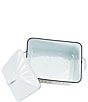Creative Co Op Farmhouse Enameled Metal Bread Box with Bread Message