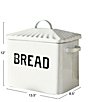 Creative Co Op Farmhouse Enameled Metal Bread Box with Bread Message