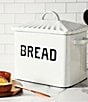 Creative Co Op Farmhouse Enameled Metal Bread Box with Bread Message