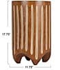 Creative Co Op Hand-Carved Wood Vertical Stripes Side Accent Table - Image 3