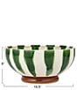 Creative Co Op Hand-Painted Striped Stoneware Footed Bowl - Image 4