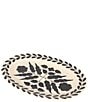 Creative Co Op Hand Painted Stoneware Platter with Floral Design - Image 1