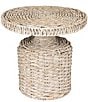 Creative Co Op Hand-Woven Water Hyacinth Accent Table - Image 1