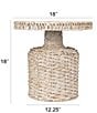Creative Co Op Hand-Woven Water Hyacinth Accent Table - Image 2