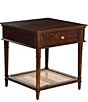 Creative Co Op Maxwelton Solid Wood End Table with Drawer and Woven Cane Storage Shelf - Image 3