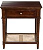 Creative Co Op Maxwelton Solid Wood End Table with Drawer and Woven Cane Storage Shelf - Image 1