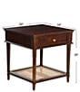 Creative Co Op Maxwelton Solid Wood End Table with Drawer and Woven Cane Storage Shelf - Image 2