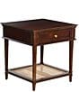 Creative Co Op Maxwelton Solid Wood End Table with Drawer and Woven Cane Storage Shelf - Image 3