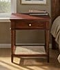 Creative Co Op Maxwelton Solid Wood End Table with Drawer and Woven Cane Storage Shelf - Image 1