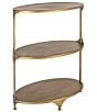Creative Co Op Oval Shaped Metal 3-Tier Side Table - Image 1