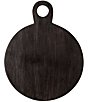 Creative Co Op Round Acacia Wood Cheese and Cutting Board, Color:Black - Image 1