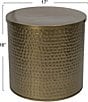 Creative Co Op Round Hammered Metal Drum Table or Planter with Lid - Image 2