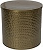 Creative Co Op Round Hammered Metal Drum Table or Planter with Lid - Image 1