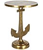 Creative Co Op Round Nautical Accent Table with Anchor Base in Cast Iron - Image 1
