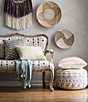 Creative Co Op Geometric Wool Blend Kilim Cover Pouf - Image 5