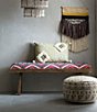 Creative Co Op Geometric Wool Blend Kilim Cover Pouf - Image 6
