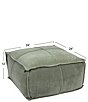 Creative Co Op Square Velvet Pouf with Piping - Image 4