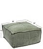 Creative Co Op Square Velvet Pouf with Piping - Image 3
