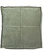 Creative Co Op Square Velvet Pouf with Piping - Image 4